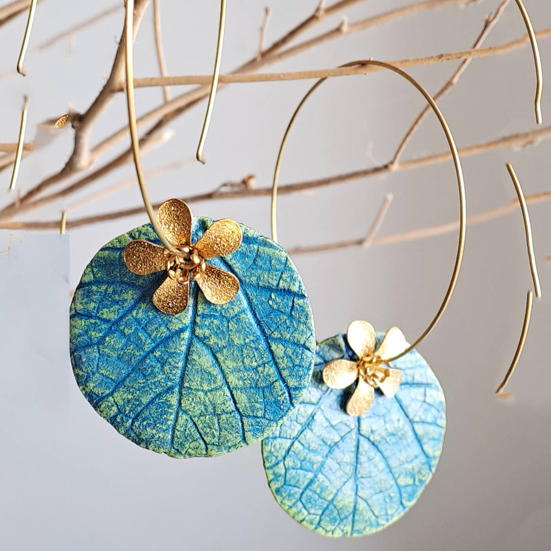 Paper Mache Blue Mulberry Floral Dangler