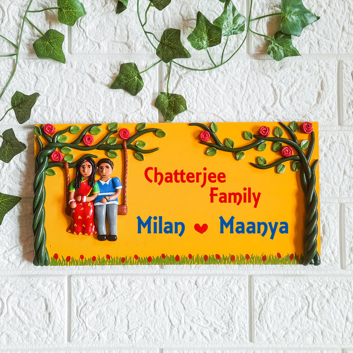 Handmade Couples Personalised Nameplate