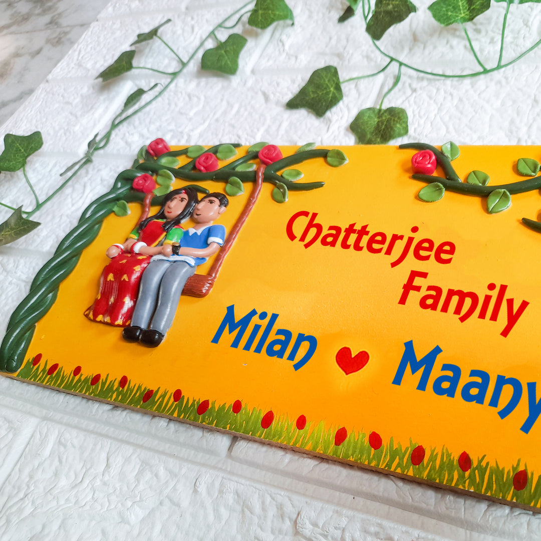 Handmade Couples Personalised Nameplate