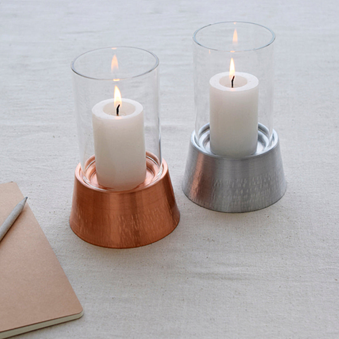 Copper Birch Hurricane Lamp