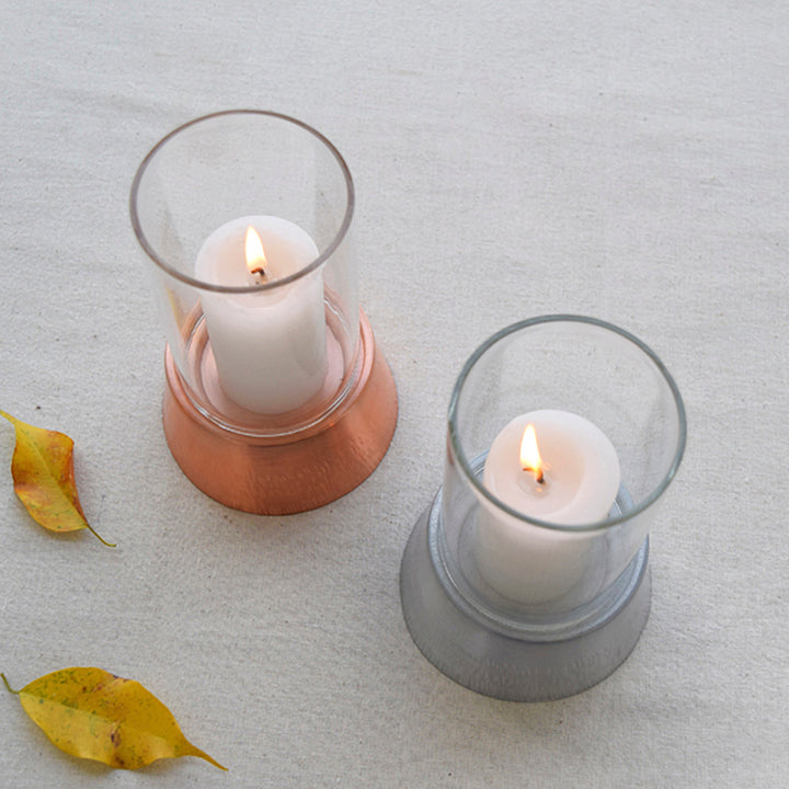 Copper Birch Hurricane Lamp