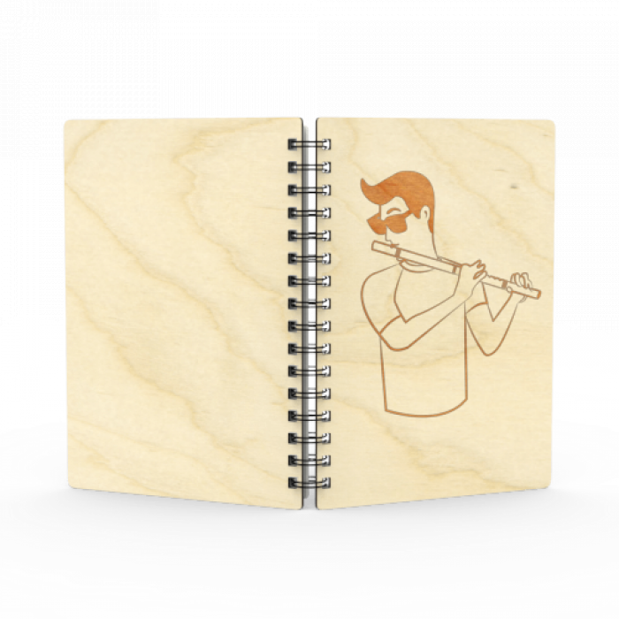 Laser Etched Flutist Diary - A5 - The Indian Raga Collection