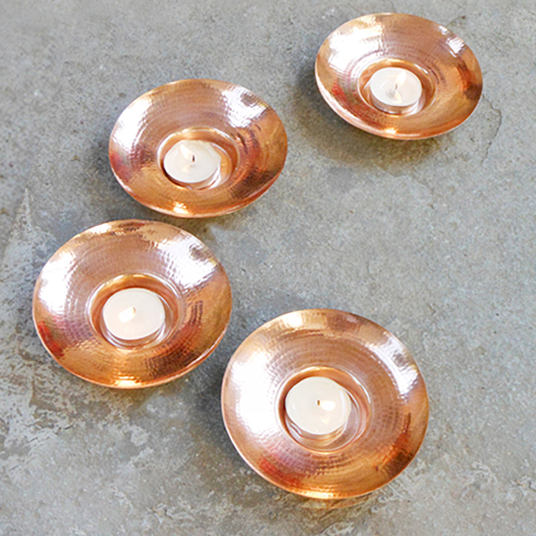 Circle of Light Copper Tealight Holder