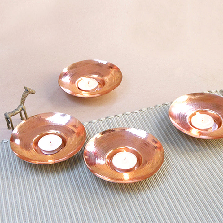 Circle of Light Copper Tealight Holder