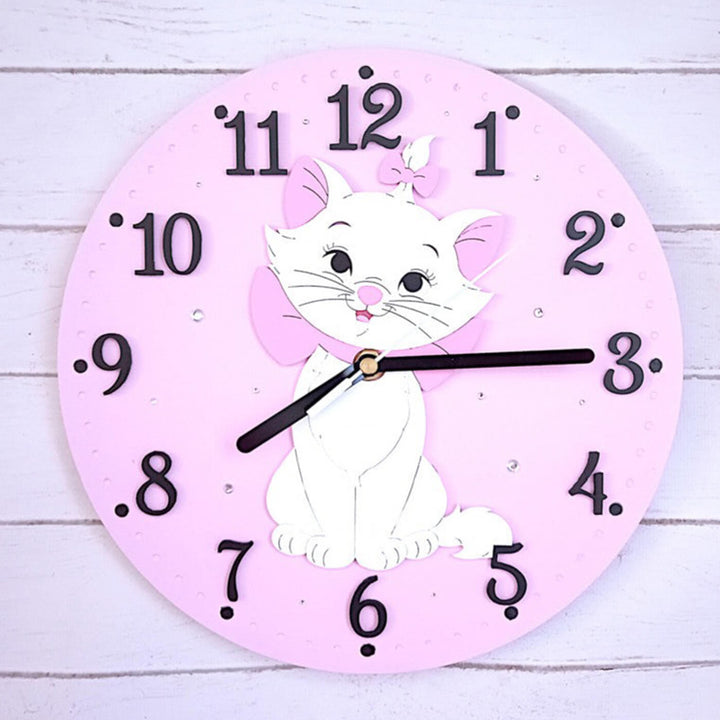 Cute Cat Themed Wall Clock for Kids