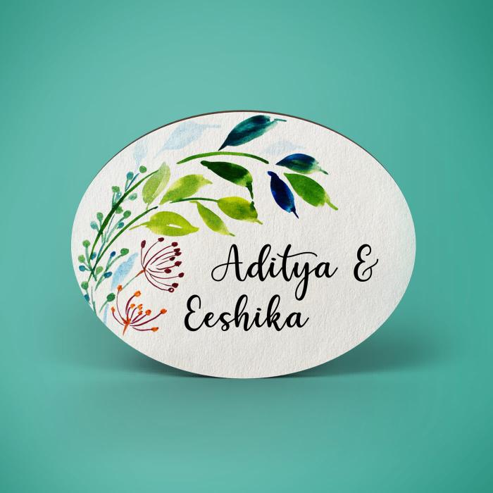 Oval Hand-painted Floral Nameboard