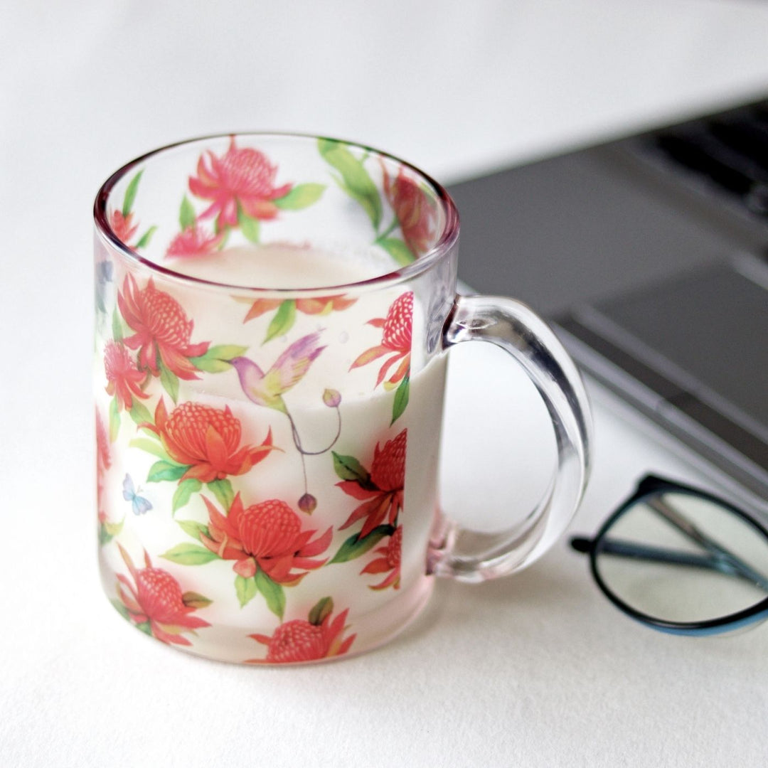 Delicate Printed Glass Mug I 350 ML