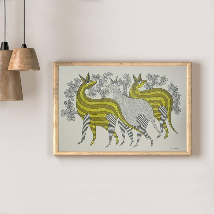 Kangaroo - Gond Painting 37