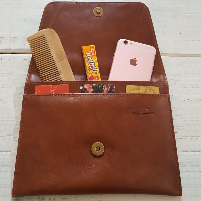 Slim Clutch Wallet in Tan