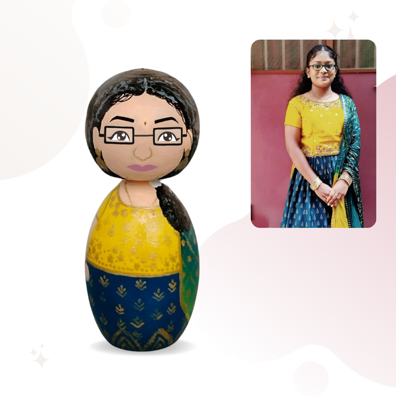 Wooden Peggy Doll - Personalized Wedding Gift