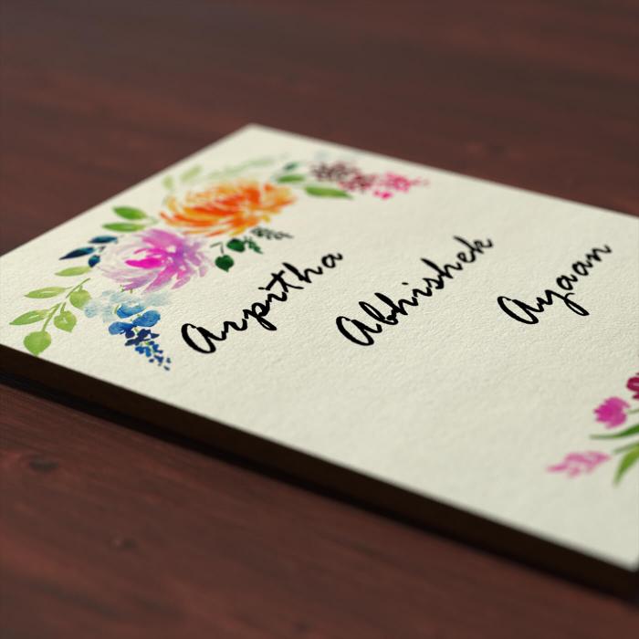 Vertical Rectangle Hand-painted Floral Nameboard