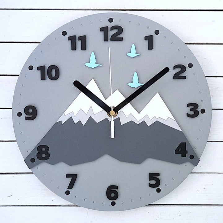 Mountain Themed Wall Clock for Kids