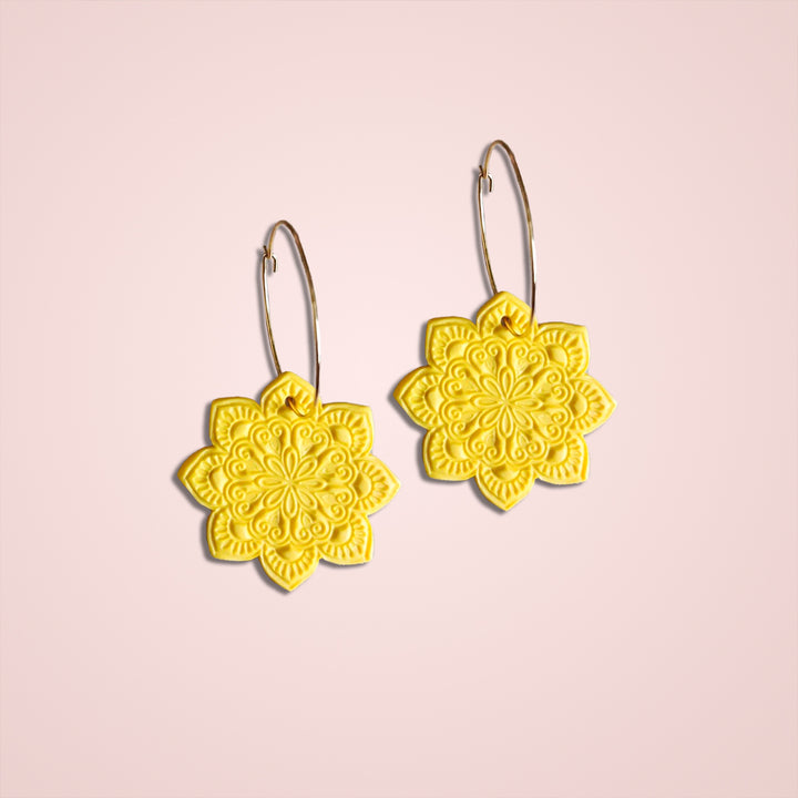 Handmade Clay Sunkissed Floral Earrings