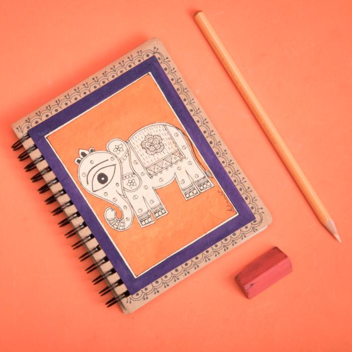 Orange Elephant Spiral Jotbook - A6