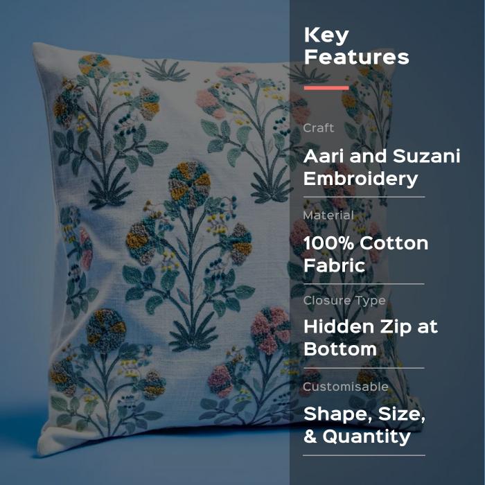 Square Cushion Cover (Single) - Butta Jaal