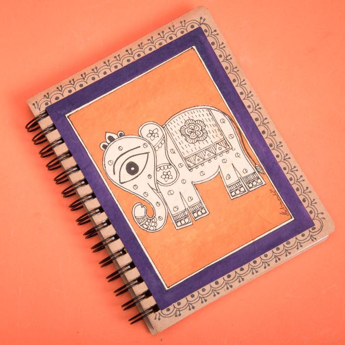 Orange Elephant Spiral Jotbook - A6