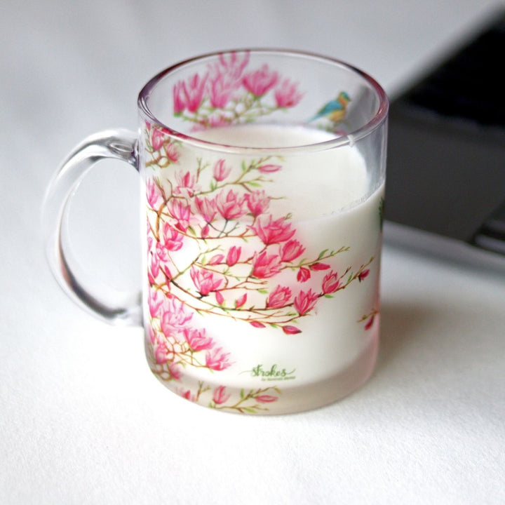 Delicate Printed Glass Mug I 350 ML