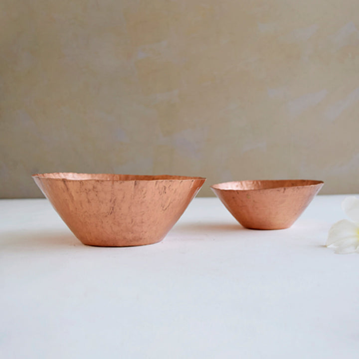 Conical Copper Nut Bowl (Set of 2) - Small