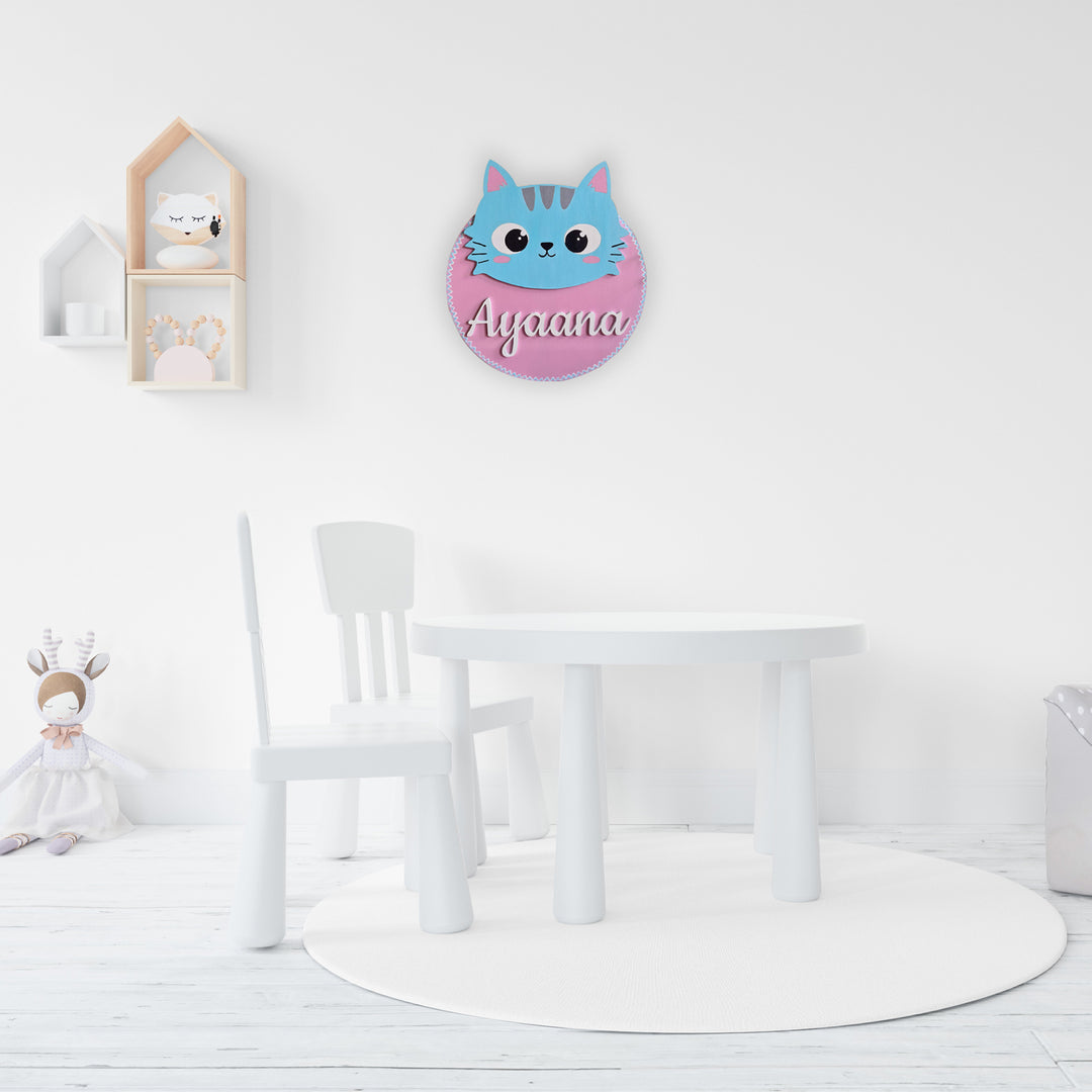 Cat Kids Name Plate