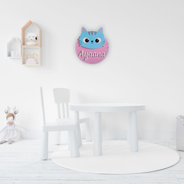 Cat Kids Name Plate