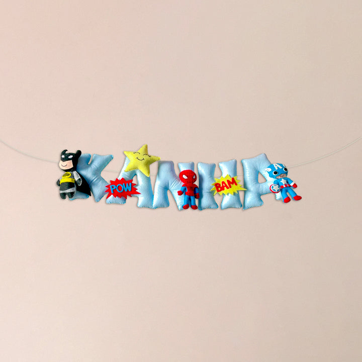 Handmade Personalized Felt Kids Bunting - Superheroes