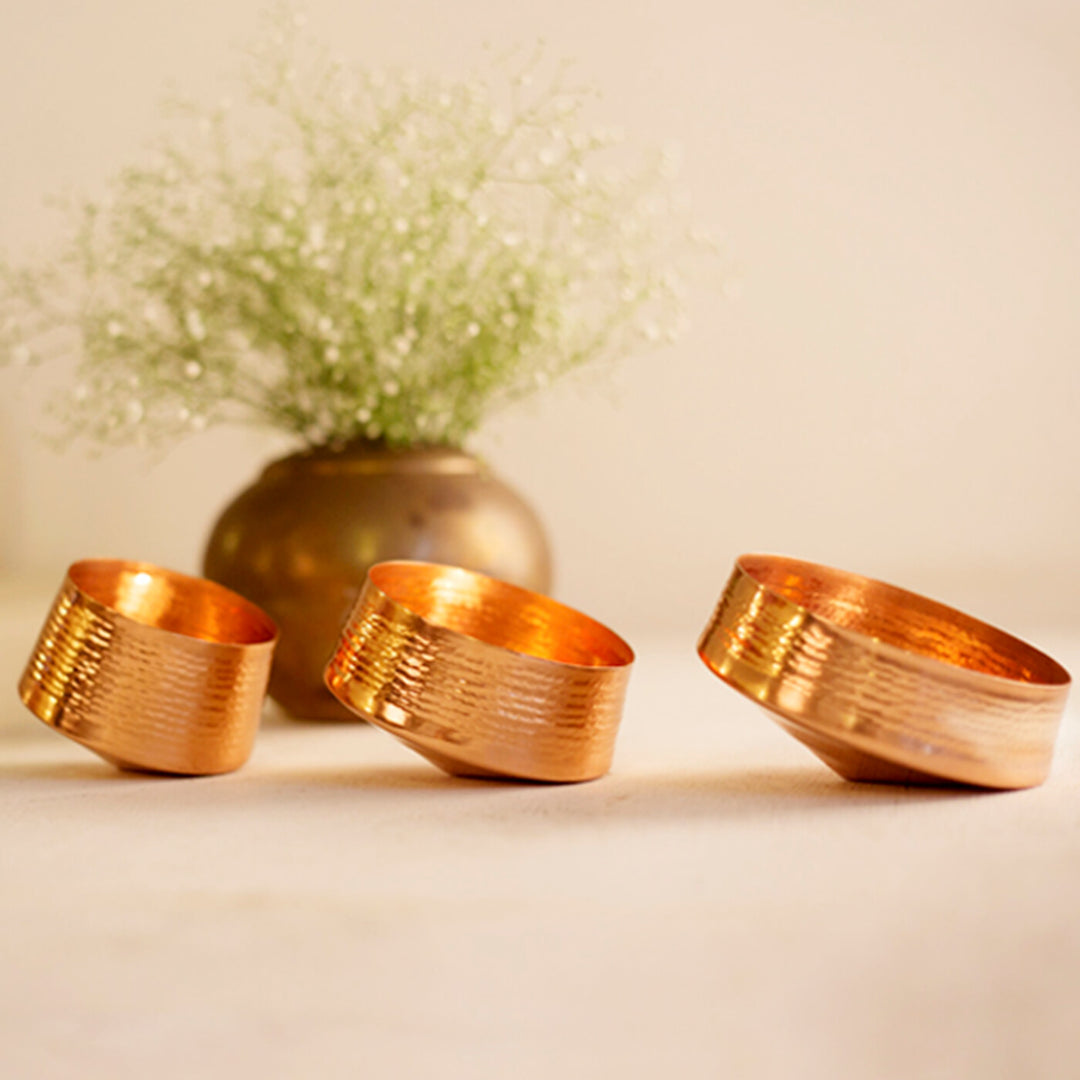 Whirling Copper Tealight Holder