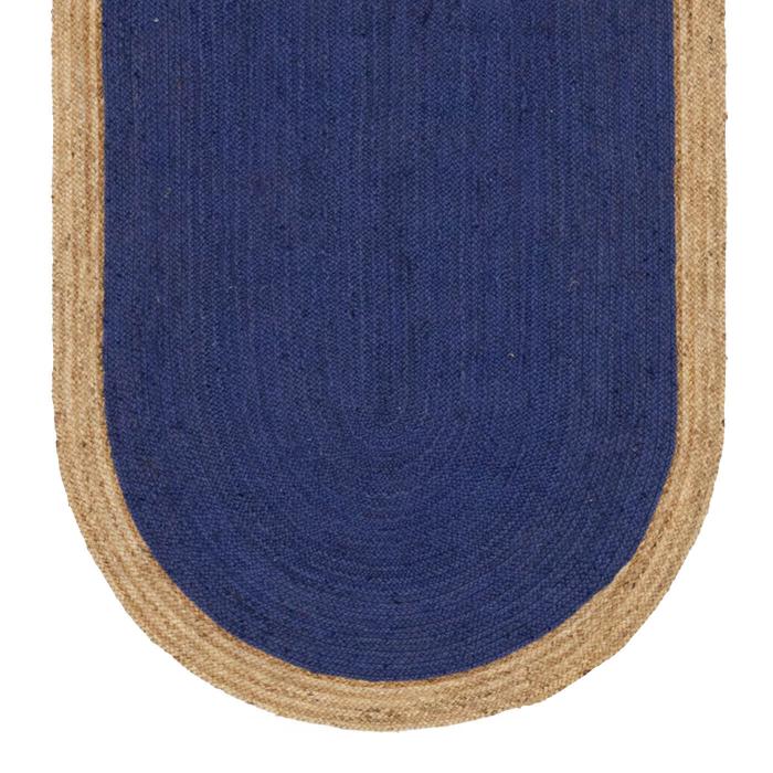 Blue Oval Jute Rug - 4 x 6 Feet