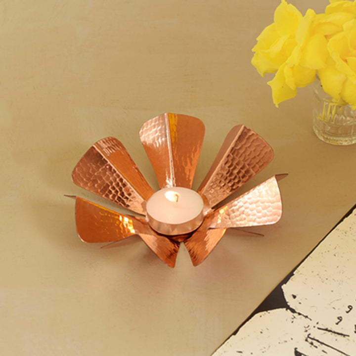 Sepiole Copper Tealight Holder
