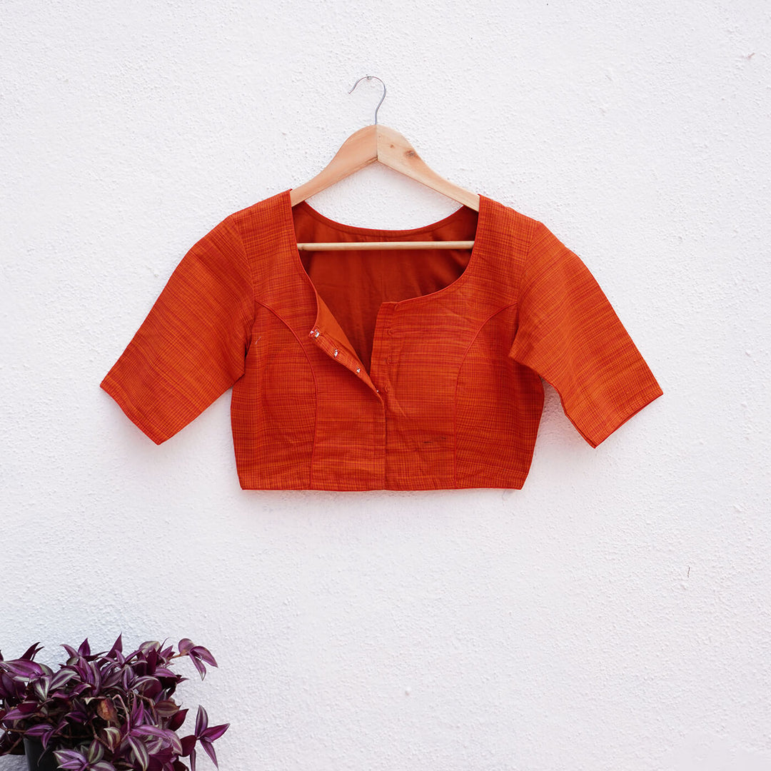 Buy Unstiched Blouse Piece Red with Lotus Leaf Online On Zwende