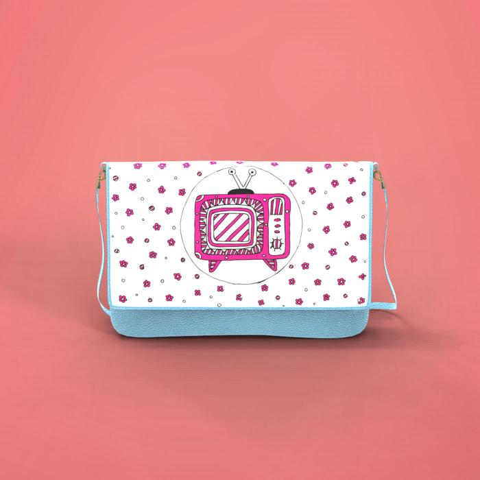 Everyday Sling Clutch with TV Art