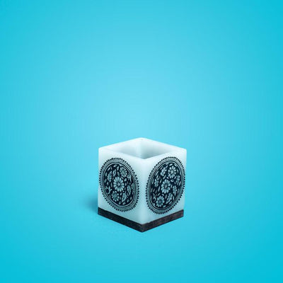 Mehendi Floral Wheel - Hollow Cuboid Candle