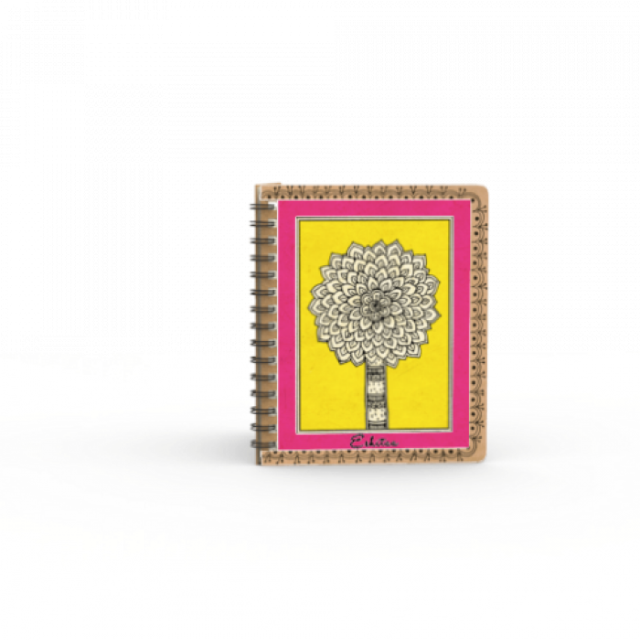 Madhubani Tree Spiral Jotbook with Name - A6