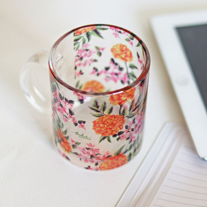 Delicate Printed Glass Mug I 350 ML