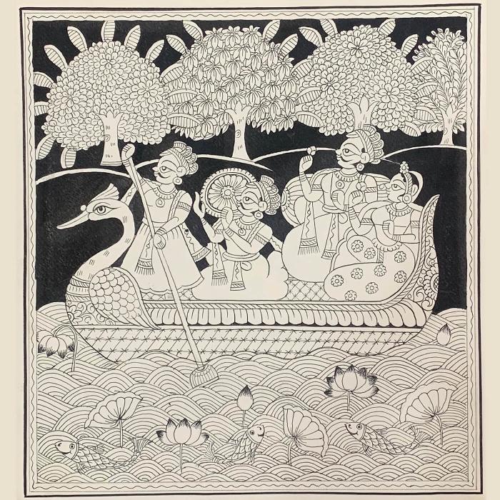 Royal Ferry - Paper Phad Painting 006