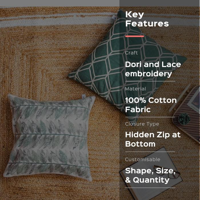 Square Cushion Covers (Set of 2) - Classic Nature & Ocean Geo Pat