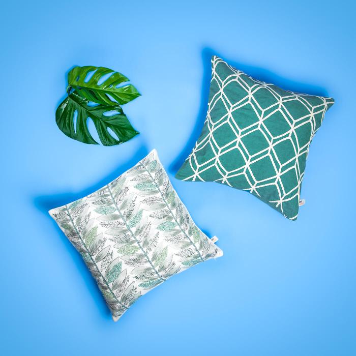 Square Cushion Covers (Set of 2) - Classic Nature & Ocean Geo Pat