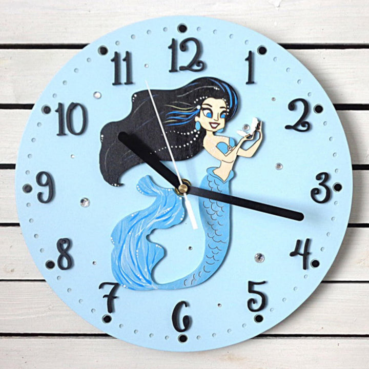 Mermaid Themed Wall Clock for Kids