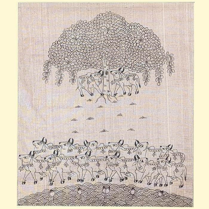 Tree of life - Silk Phad Painting 009
