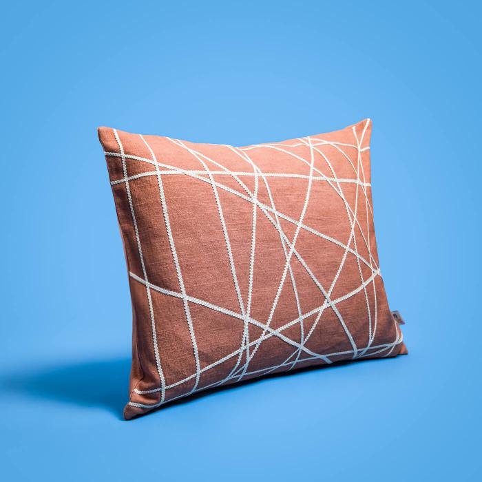 Rectangle Cushion Cover (Single) - Apricot Line Jaal