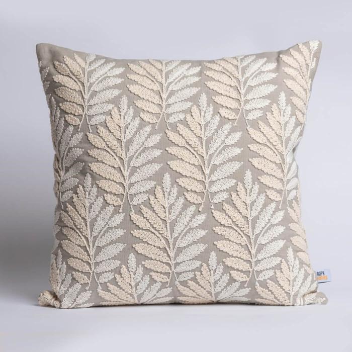 Square Cushion Cover (Single) - Natural Leaves
