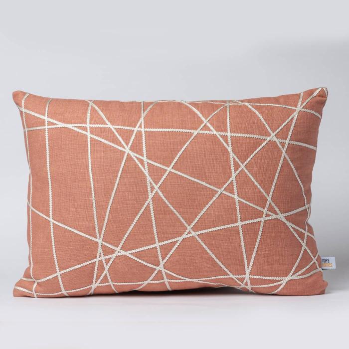 Rectangle & Square Cushion Cover - Butta Jaal & Apricot Line Jaal - Zwende
