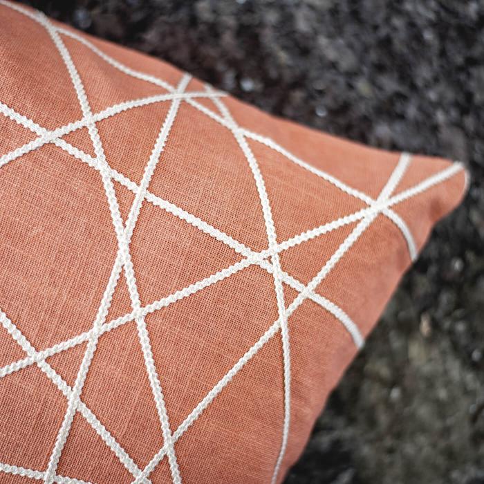 Rectangle & Square Cushion Cover - Butta Jaal & Apricot Line Jaal - Zwende