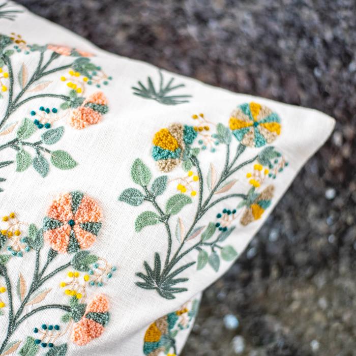 Rectangle & Square Cushion Cover - Butta Jaal & Apricot Line Jaal - Zwende