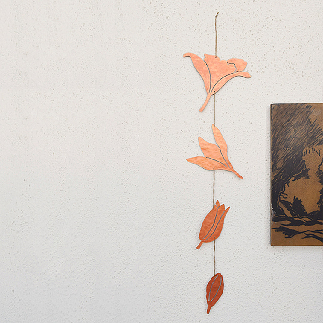 Hanging Flower Line Copper Wall Decor