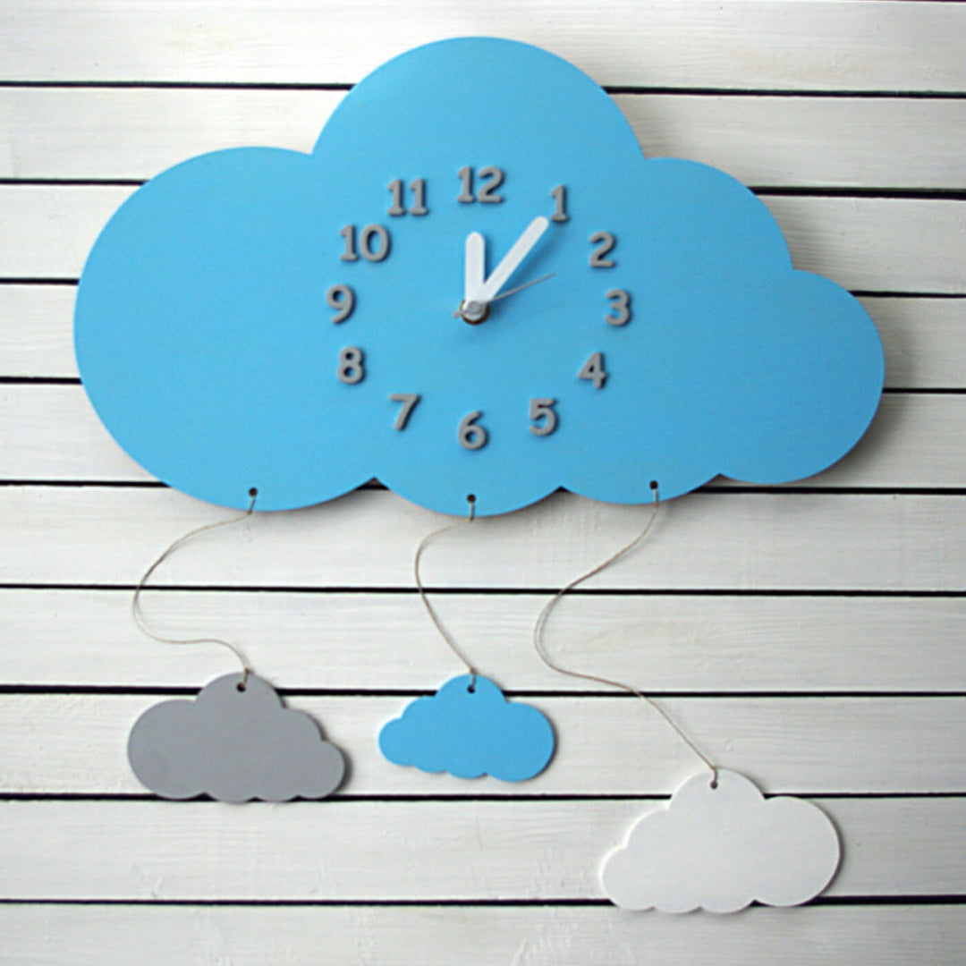 Cloud Themed Wall Clock for Kids