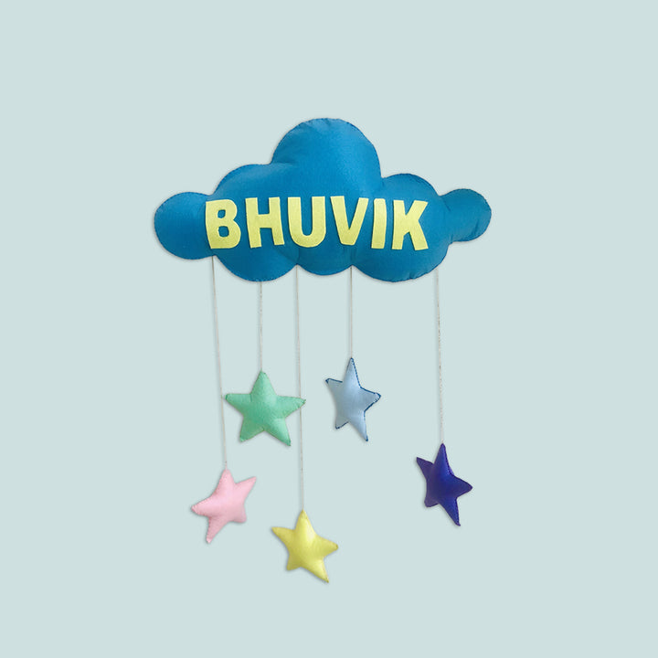 Handmade Personalized Felt Kids Name Hanging - Cloud