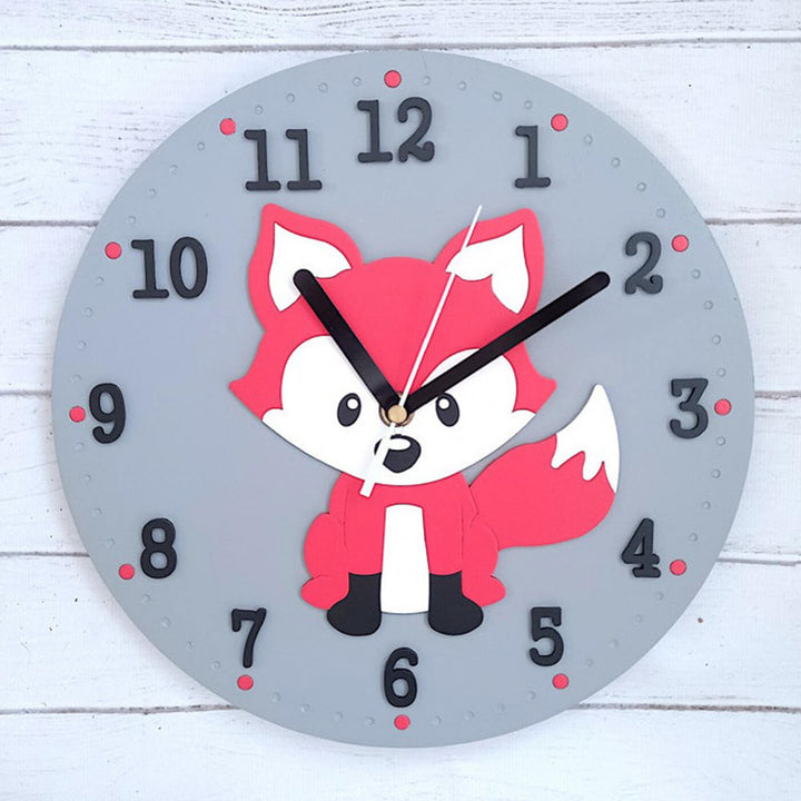 Baby Racoon Themed Wall Clock for Kids