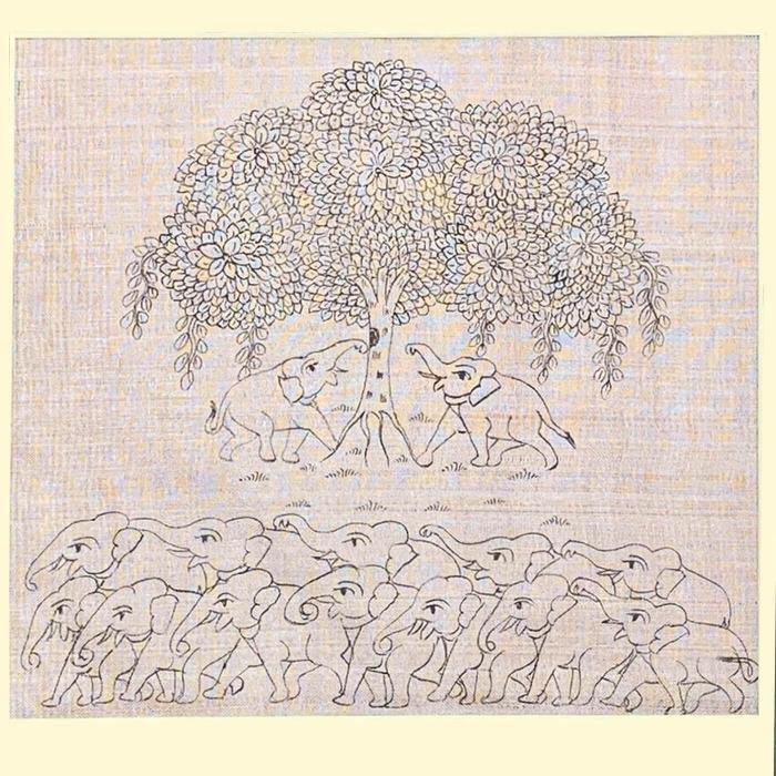 Tree of life - Silk Phad Painting 010
