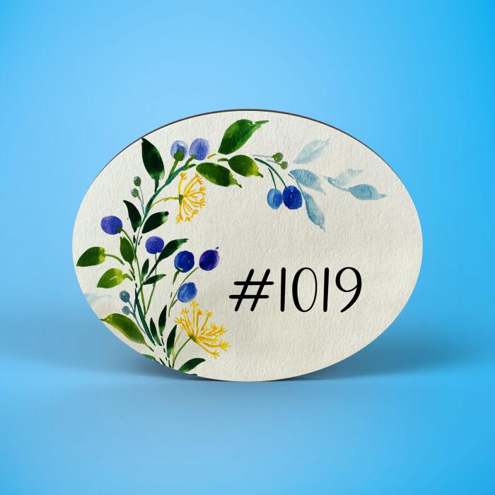 Oval Hand-painted Floral Nameboard