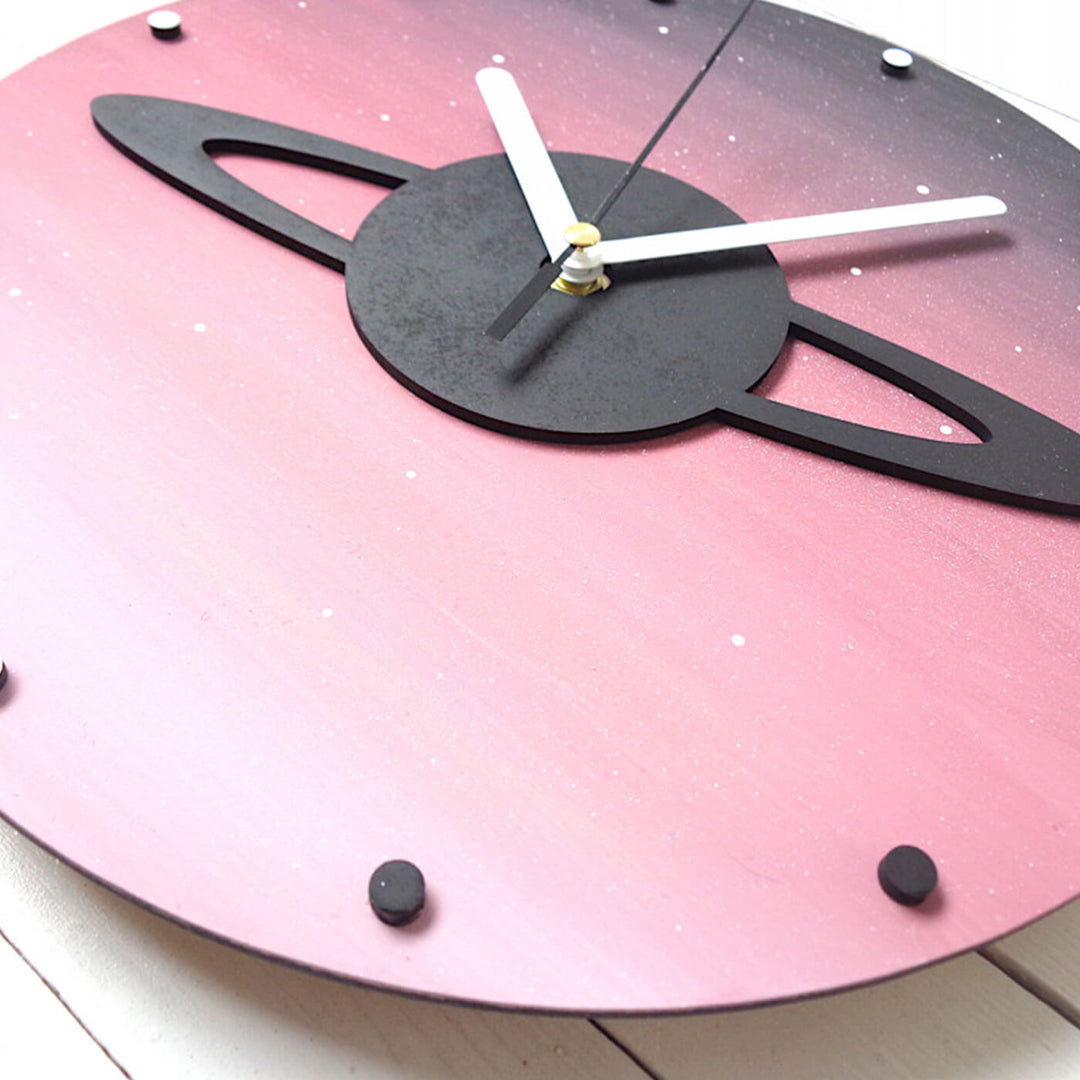Saturn Planet Themed Wall Clock for Kids